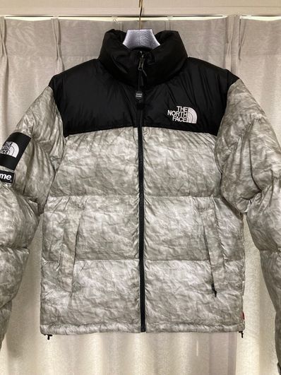 Supreme x The North Face Nuptse Jacket "White Paper Print"