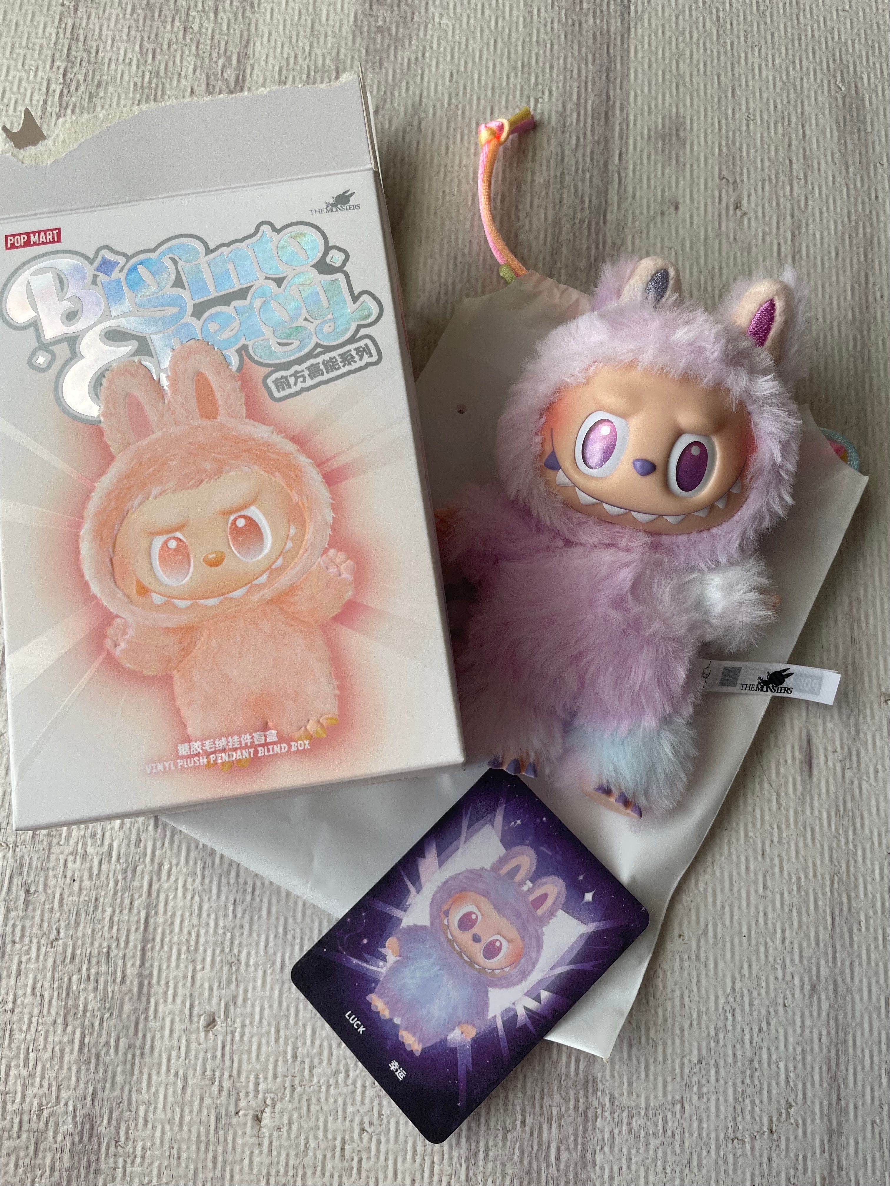 POP MART THE MONSTERS (LABUBU) Big into Energy Series Plush Pendant LUCK