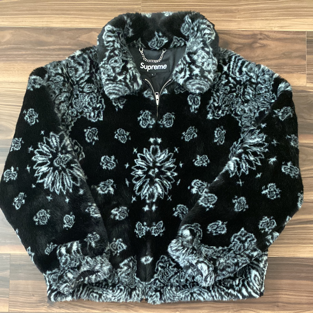 Supreme Bandana Faux Fur Bomber Jacket "Black"