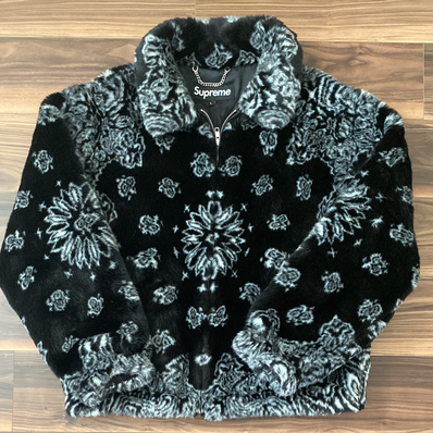 Supreme Bandana Faux Fur Bomber Jacket "Black"