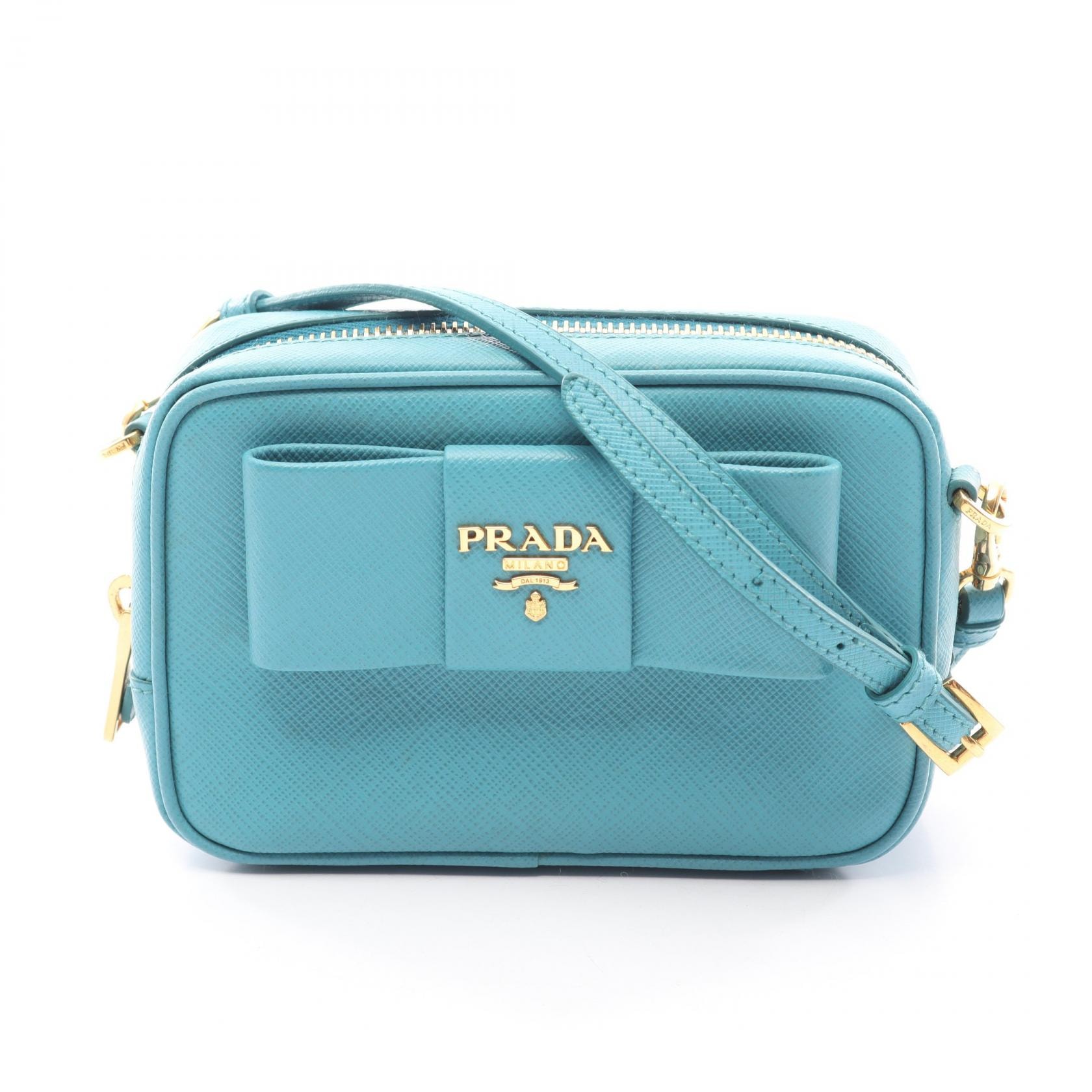 プラダ PRADA SAFFIANO ショルダーバッグ バッグ サフィアーノレザー レディース グリーン系 【中古】