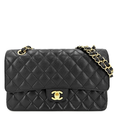 CHANEL シャネル ショルダーバッグ マトラッセ25 ダブルフラップ ダブルチェーン 肩掛け 斜め掛け チェーンショルダー ココマーク ターンロック キャビアスキン ブラック 黒 ゴールド金具 レディース 美品【中古品】