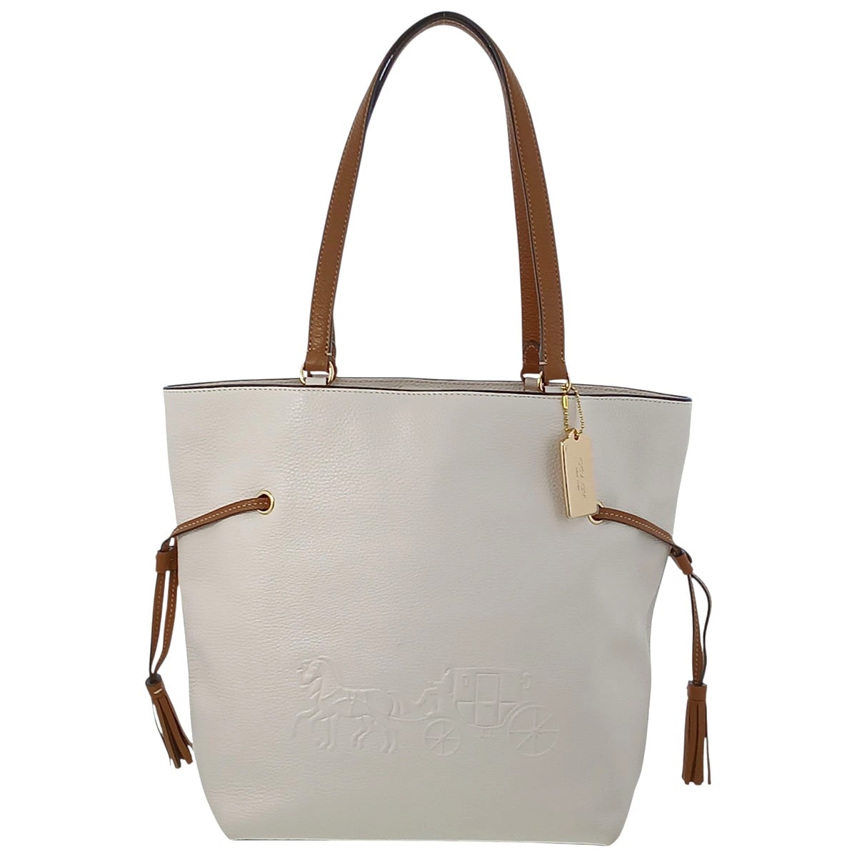 COACH コーチ アンディ レザー トートバッグ トートバッグ CA165 レザー ホワイト  レディース【中古】