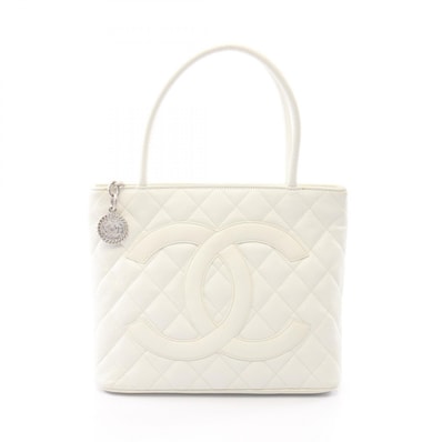シャネル CHANEL 復刻トート トートバッグ バッグ キャビアスキン(グレインドカーフ) レディース ホワイト系 A01804 【中古】