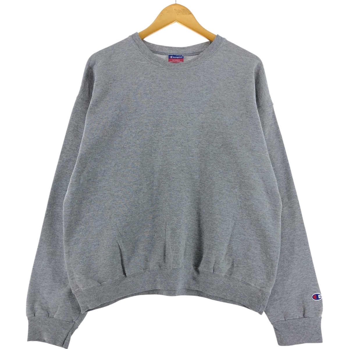 古着 チャンピオン Champion AUTHENTIC ATHLETIC APPAREL 目無し 無地 ブランクスウェットシャツ トレーナー メンズL相当/eaa501518