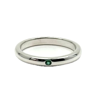 美品 TIFFANY&Co. ティファニー エルサ ペレッティ スタッキング バンドリング シルバー シルバー925 エメラルド/ リング 指輪 アクセサリー ジュエリー 12号 Y1-00002 【中古】