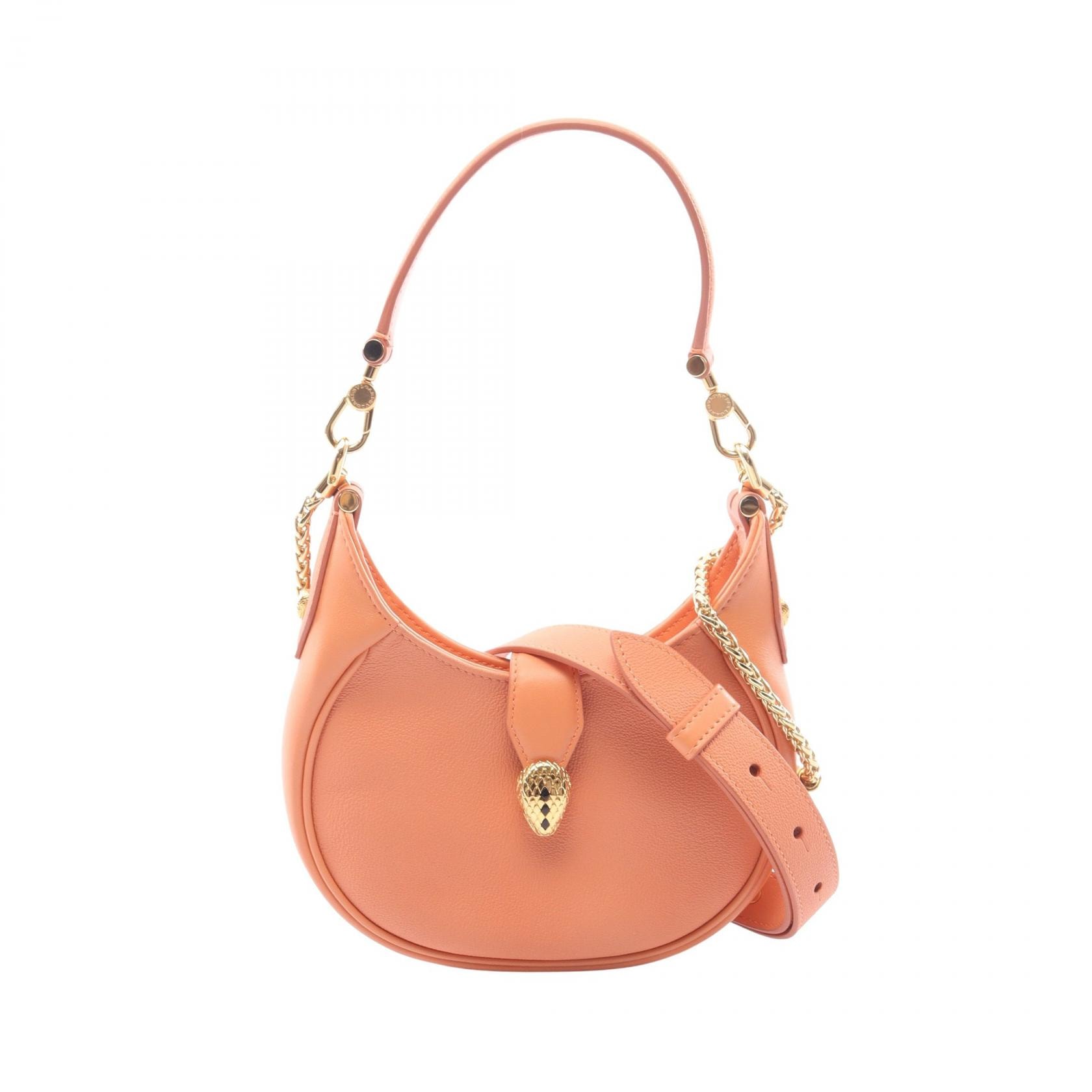 ブルガリ BVLGARI セルペンティ エリプス スモール 2WAY ショルダーバッグ バッグ レザー レディース オレンジ系 【中古】