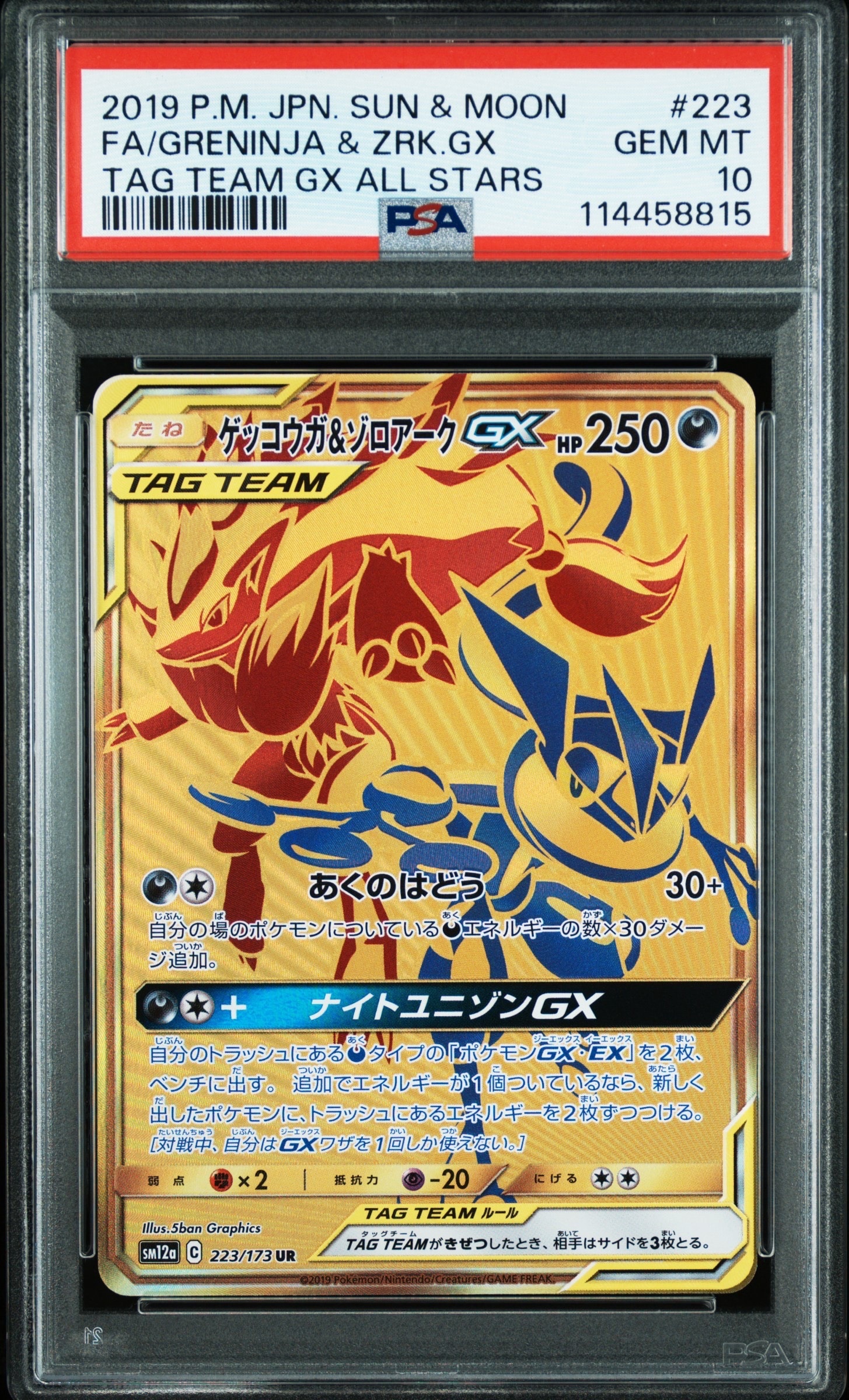 ゲッコウガ&ゾロアークGX UR[SM12a 223/173](ハイクラスパック「TAG