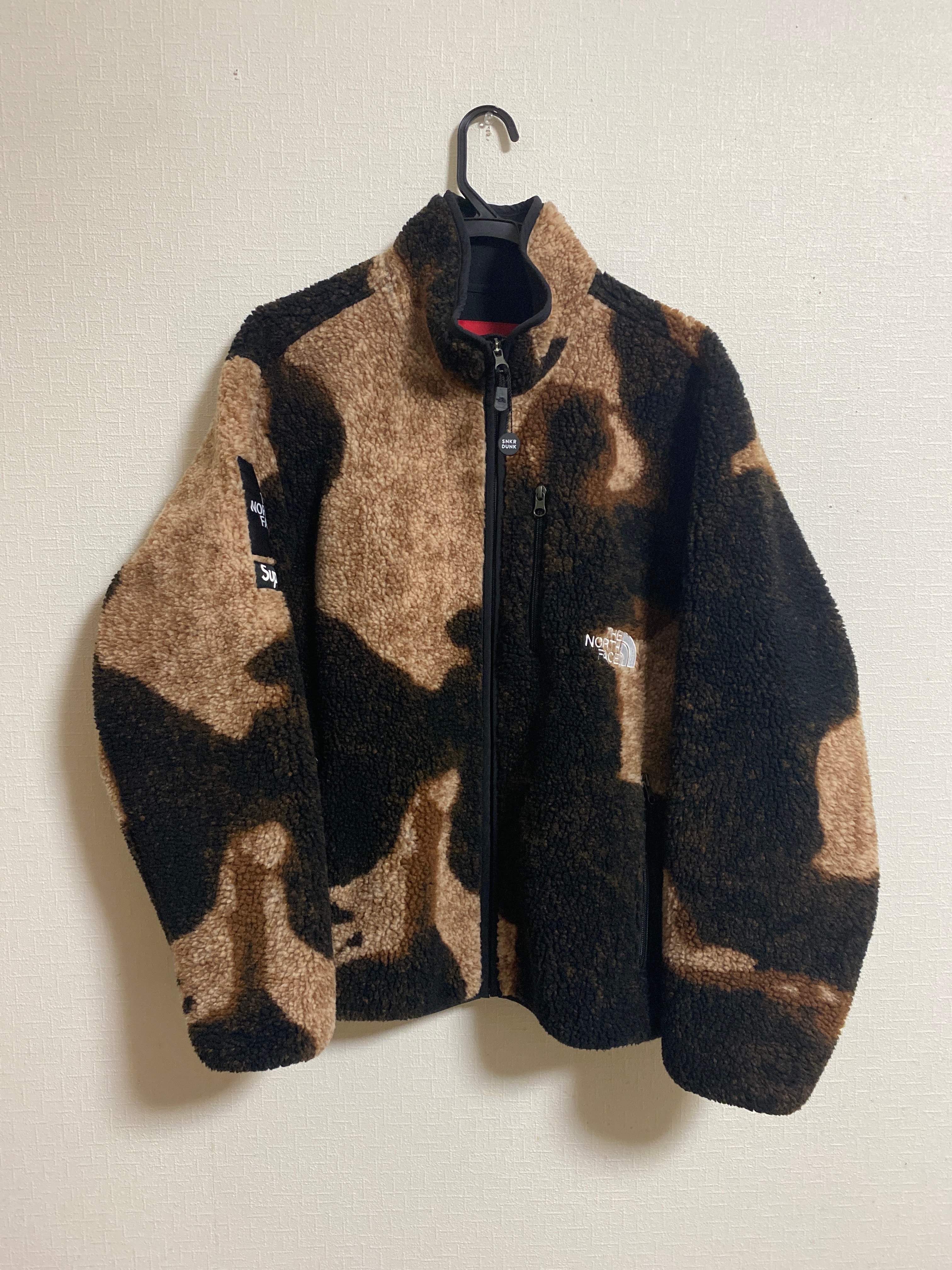 Supreme x The North Face Bleached Denim Print Fleece Jacket "Black"
