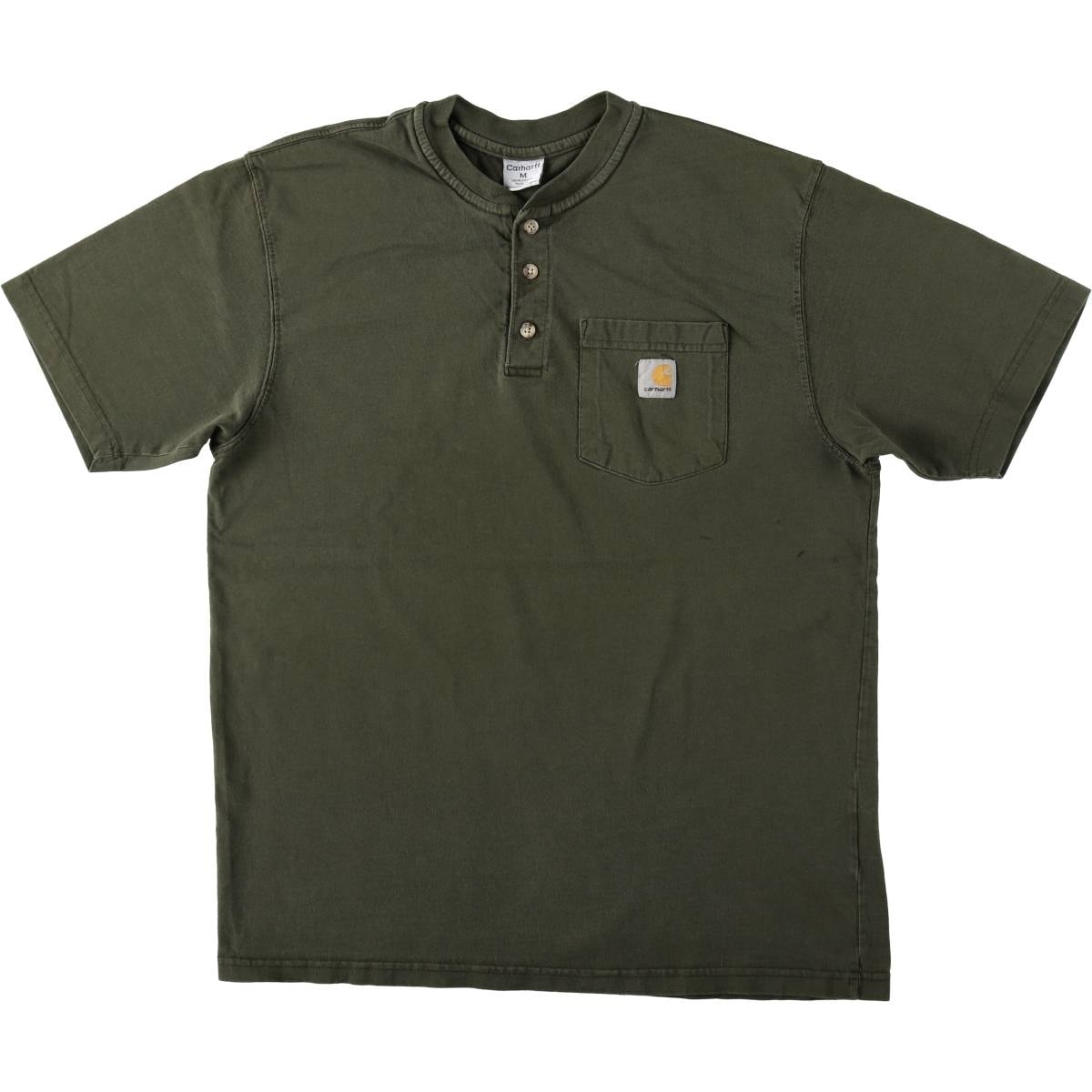 古着 カーハート Carhartt ヘンリーネック 半袖 ワンポイントロゴポケットTシャツ メンズM相当/eaa621881