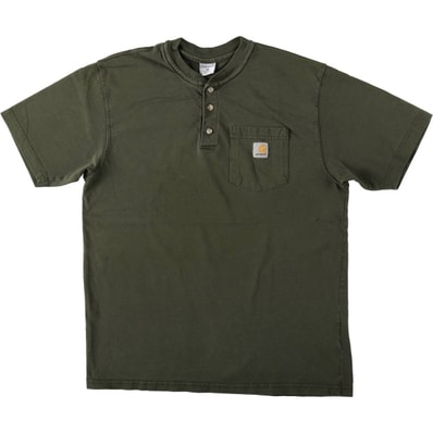 古着 カーハート Carhartt ヘンリーネック 半袖 ワンポイントロゴポケットTシャツ メンズM相当/eaa621881