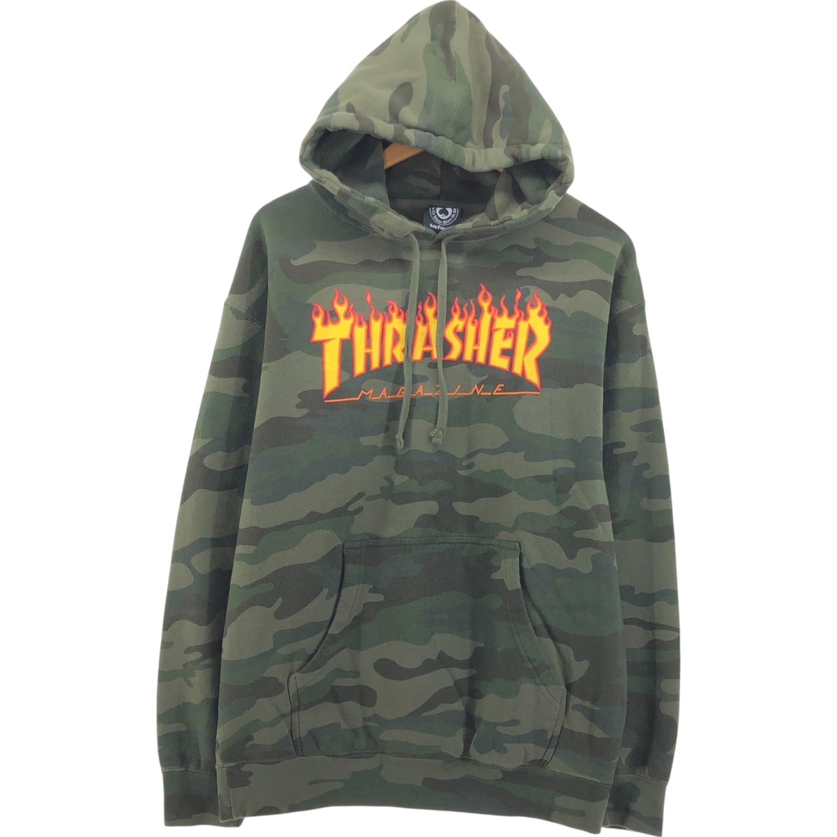 古着 スラッシャー THRASHER 迷彩柄 スウェットプルオーバーパーカー メンズM相当/eaa542208