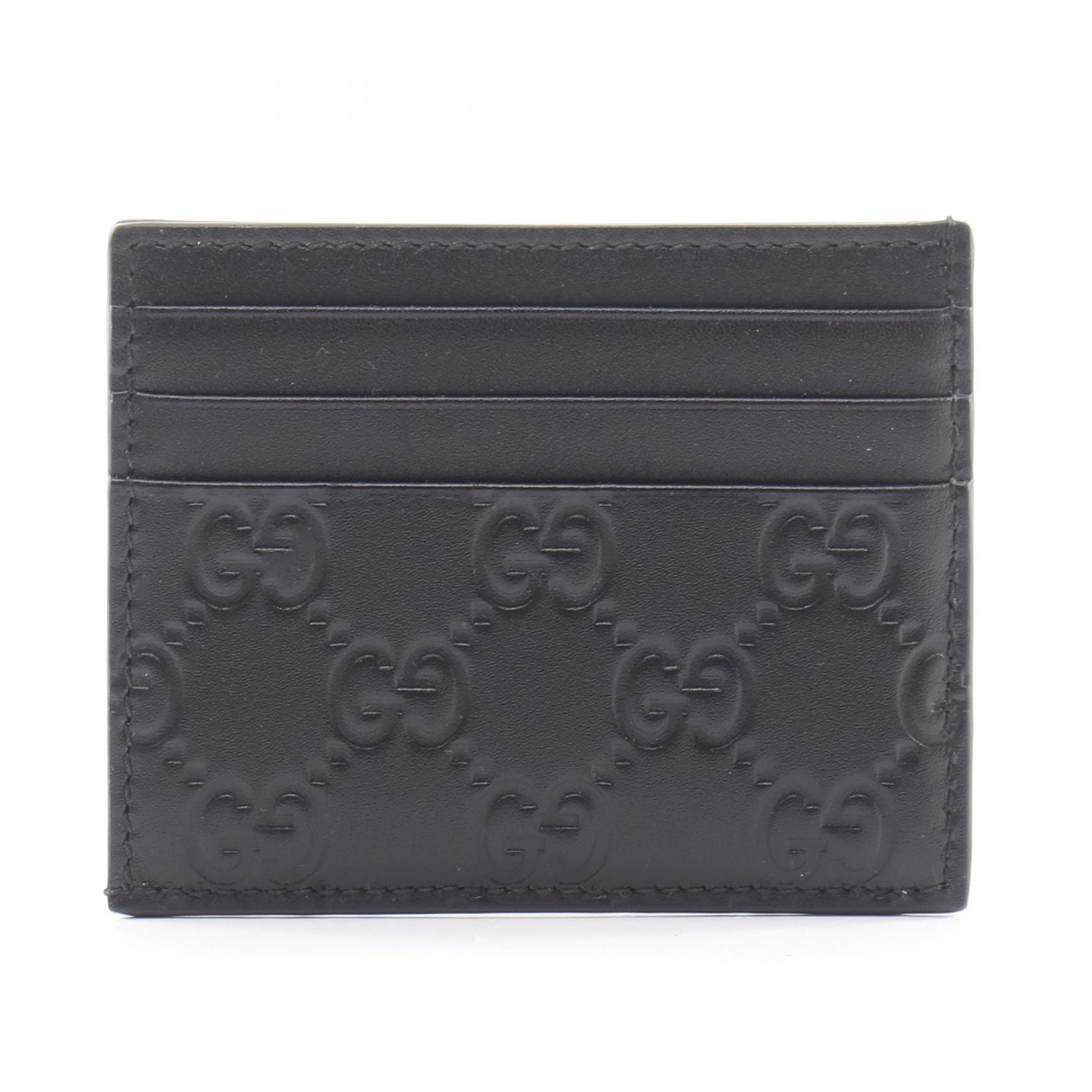 グッチ GUCCI GGエンブレム カードケース アクセサリー レザー メンズ レディース ブラック系 850187AAFDV1000 【新品】