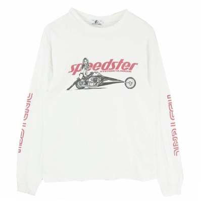HYSTERIC GLAMOUR ヒステリックグラマー 18SS 02181CL04 SPEEDSTER スピードスター グラフィック プリント コットン 長袖 Tシャツ ロンT カットソー ホワイト系 S【中古】