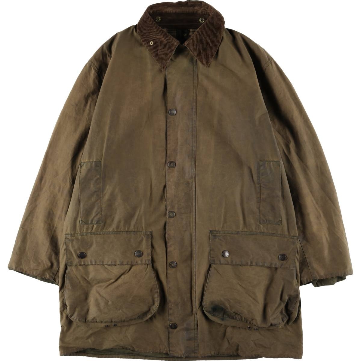古着 90年代 バブアー Barbour BORDER 旧3ワラント ボーダー ワックスコットン オイルドジャケット 英国製 C42 メンズL相当 ヴィンテージ/eaa604813
