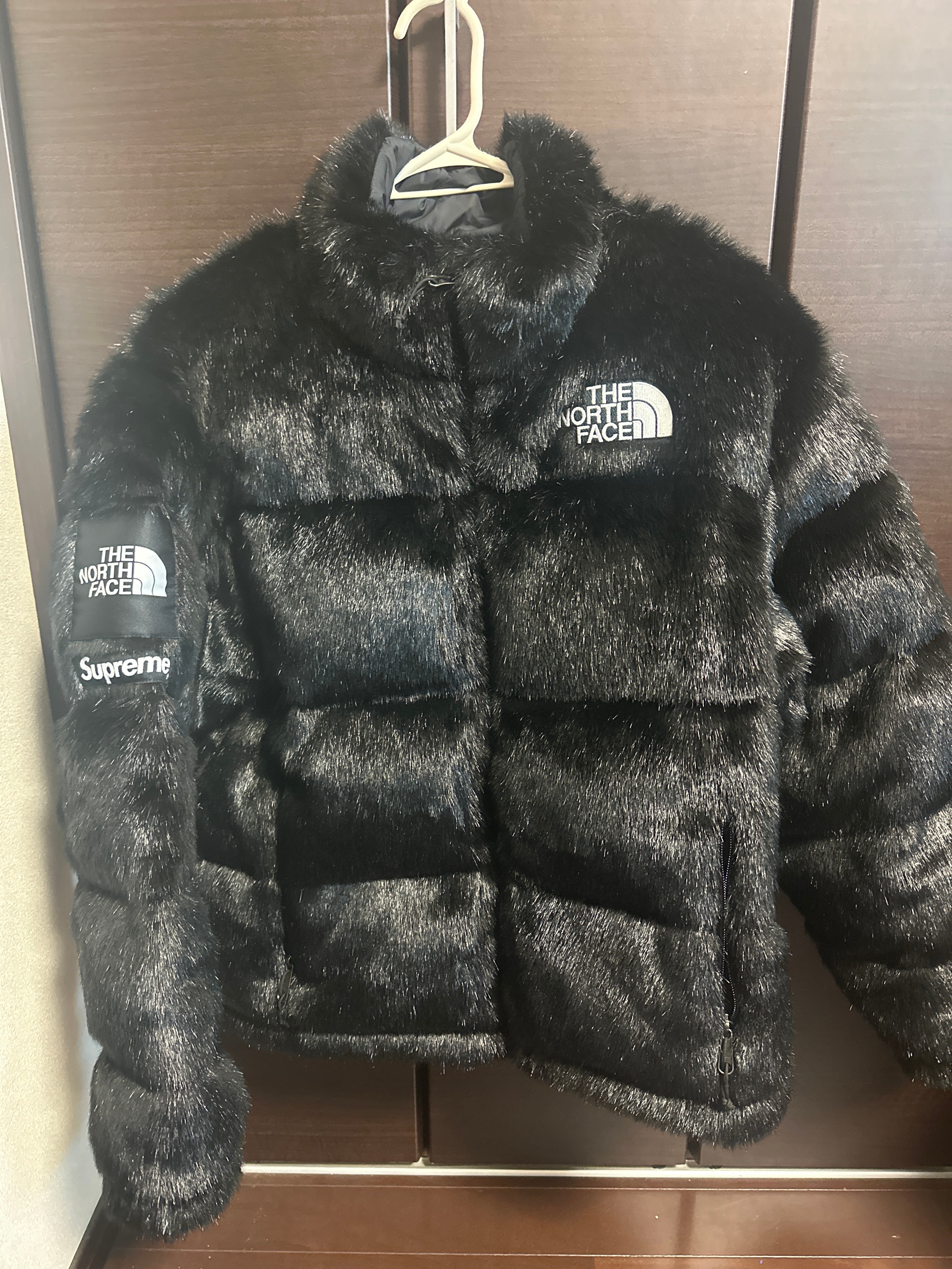 Supreme x The North Face Faux Fur Nuptse Jacket "Black"