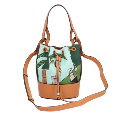ロエベ パウラズイビザコレクション バルーンバッグ スモール アナグラム ショルダーバッグ キャンバス ブルー レディース LOEWE 中古