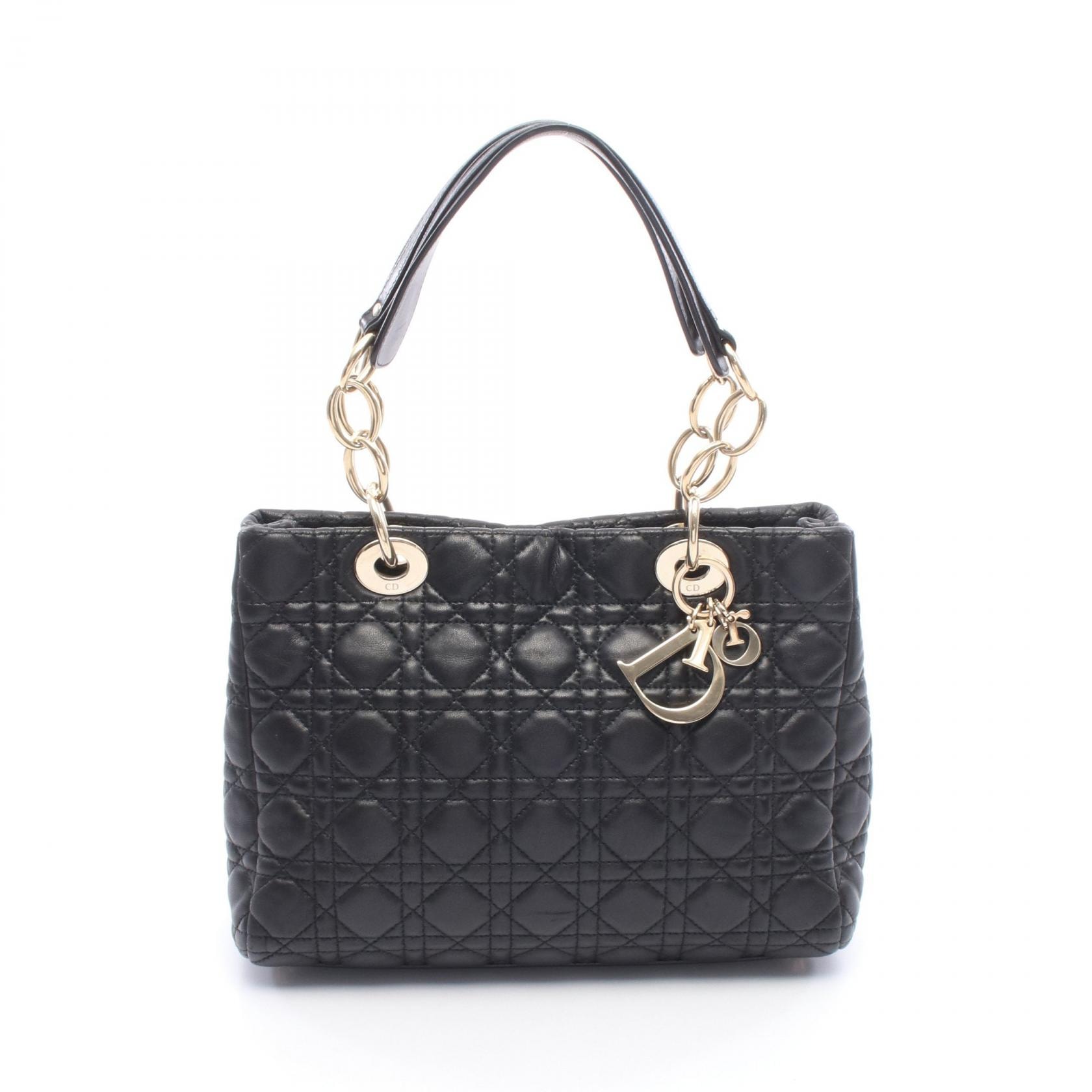 ディオール Dior カナージュ トートバッグ トートバッグ バッグ ラムスキン(羊革) レディース ブラック系 【中古】