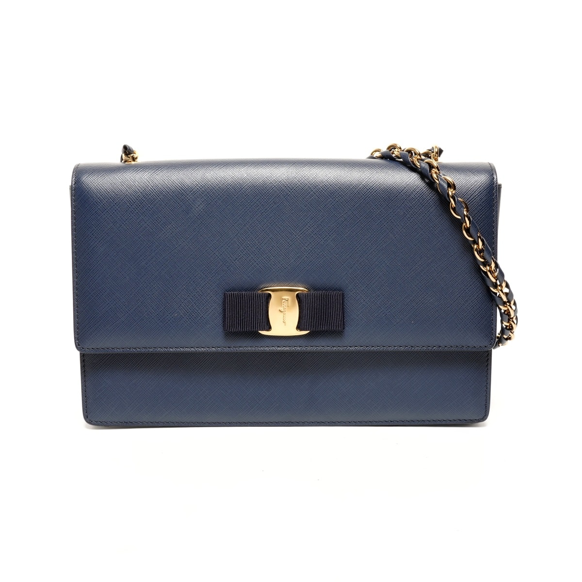 フェラガモ FERRAGAMO ヴァラ レザー チェーン ショルダーバッグ【中古】