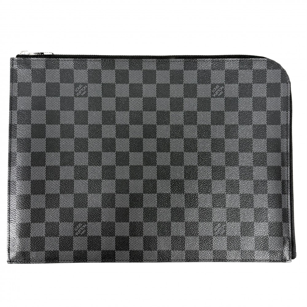 LOUIS VUITTON ルイヴィトン クラッチバッグ ダミエグラフィット ポシェットジュールGM セカンドバッグ N41501    ブラック 黒 シルバー金具 メンズ 美品【中古品】