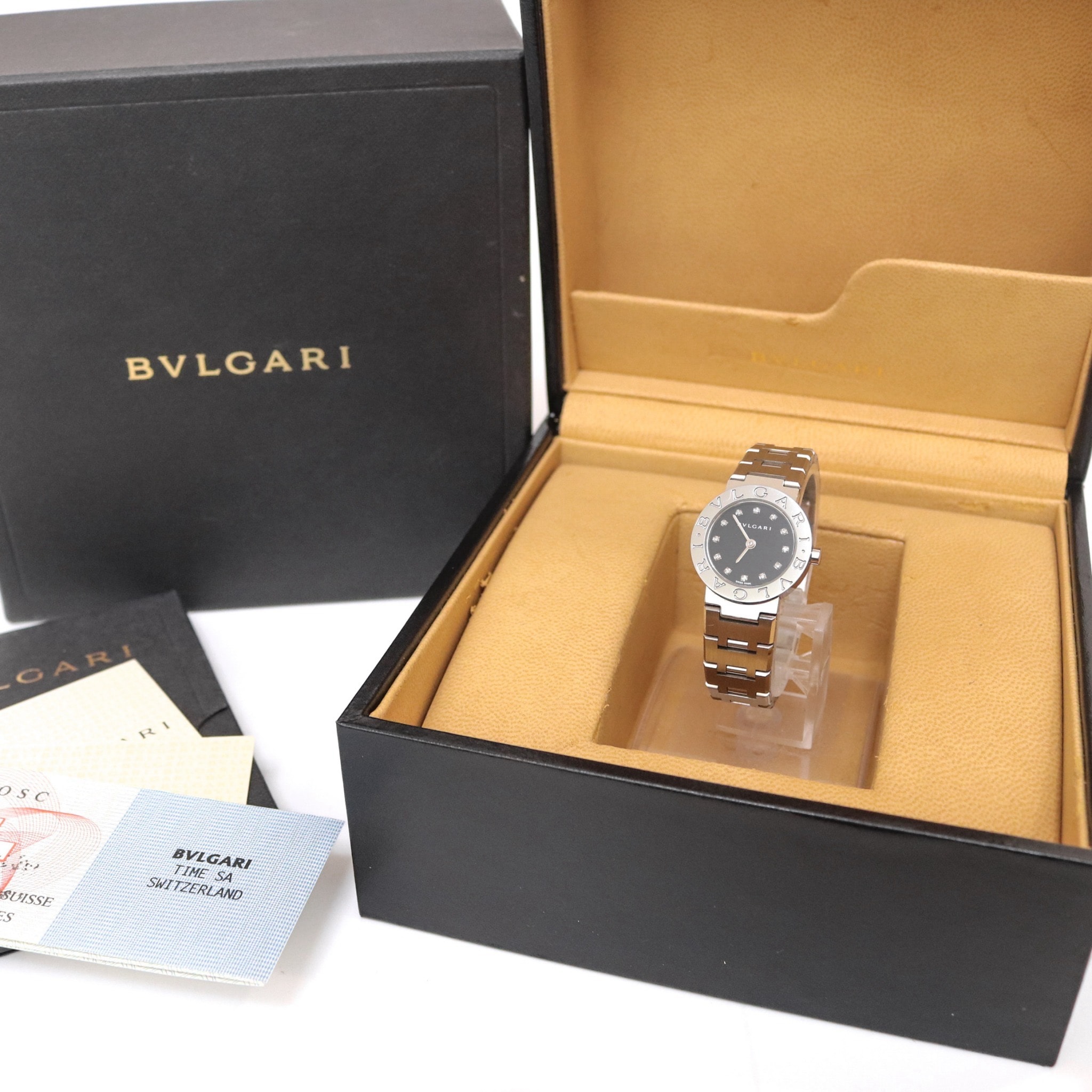 【極品】BVLGARI ブルガリ BB23SS ダイヤ レディース 腕時計 稼働