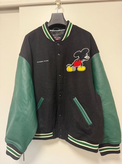 Supreme x Number (N)ine x Mickey Mouse Varsity Jacket "Black"