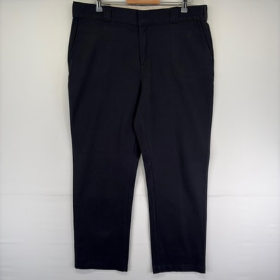 古着 ディッキーズ Dickies パンツ 774F ワンポイント チノパン ワークパンツ ストレート ジッパーフライ ブラック系 メンズ