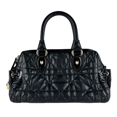 クリスチャンディオール Christian Dior ハンドバッグ レザー/パテントレザー ブラック レディース【中古】 z10505