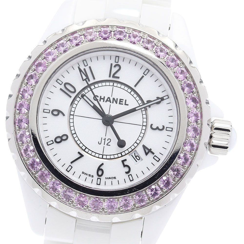 シャネル J12 ピンクサファイアベゼル H1181 レディース 【中古】