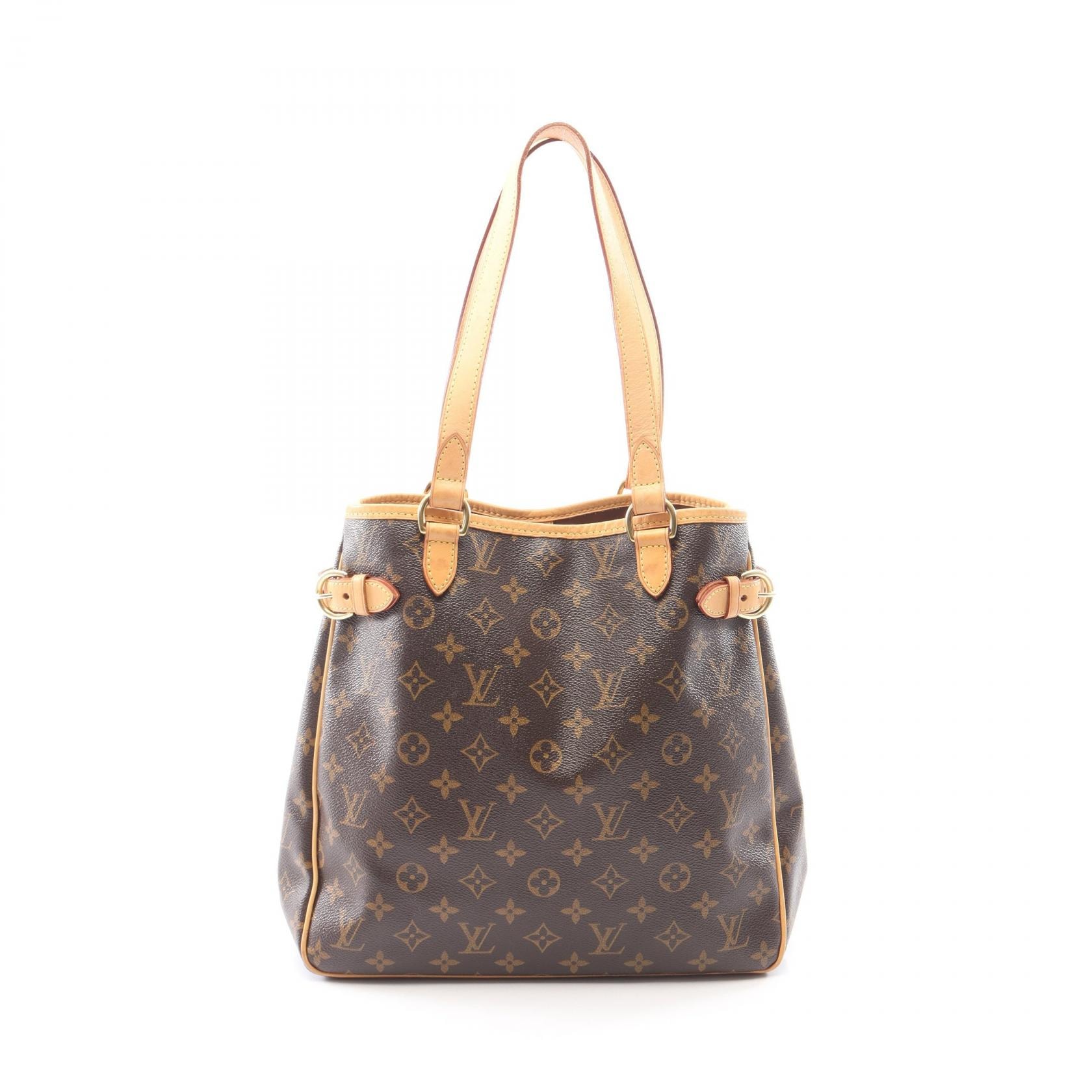 ルイ・ヴィトン LOUIS VUITTON バティニョール ヴェルティカル トートバッグ バッグ PVCコーティングキャンバス レザー モノグラム レディース ブラウン系 M51153 【中古】