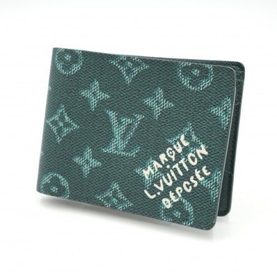 LOUIS VUITTON ルイヴィトン ヘリテージ ポルトフォイユ・ミュルティプル 二つ折り財布 モノグラム グリーン レザー MARQUE L.VUITTON DEPOSEE【中古】