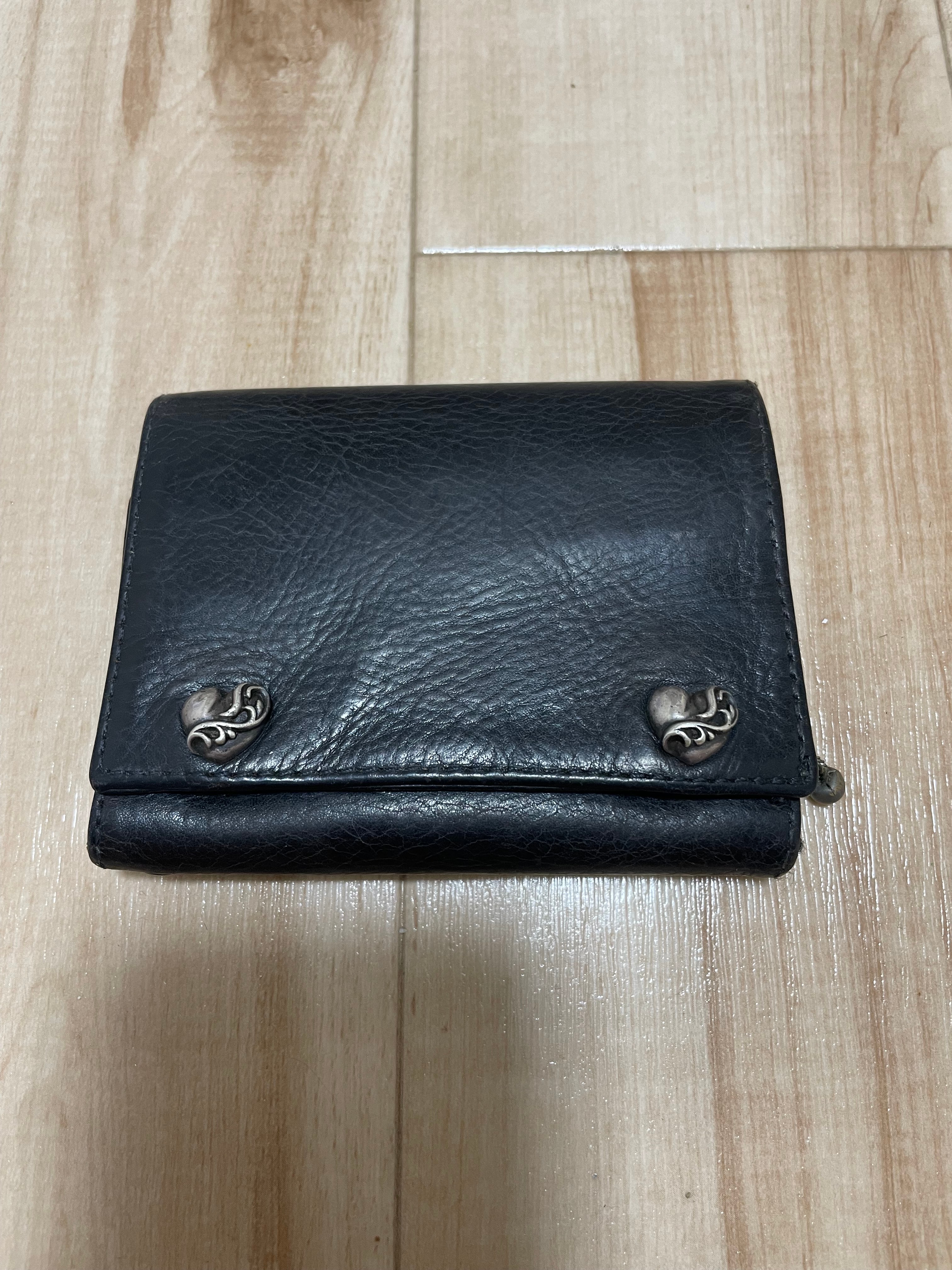 Chrome Hearts 3 Fold Leather Wallet "Black"