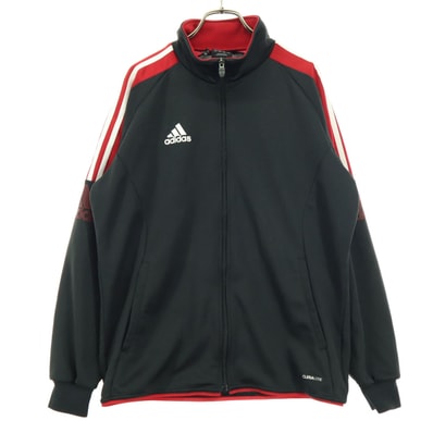 adidas アディダス ワンポイントロゴ 長袖 トラックジャケット L ブラック系