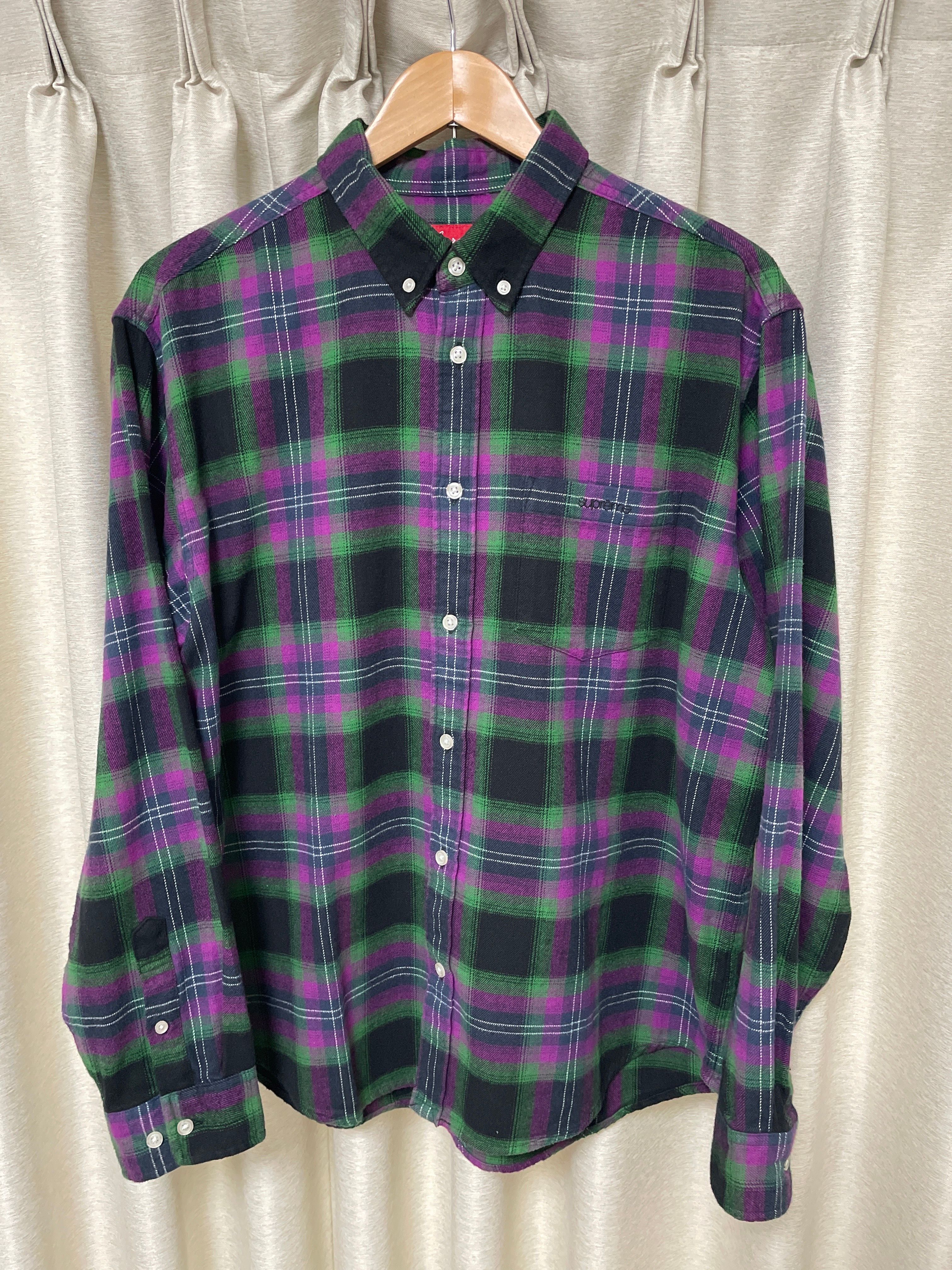 Supreme Brushed Plaid Flannel Shirt "Black"