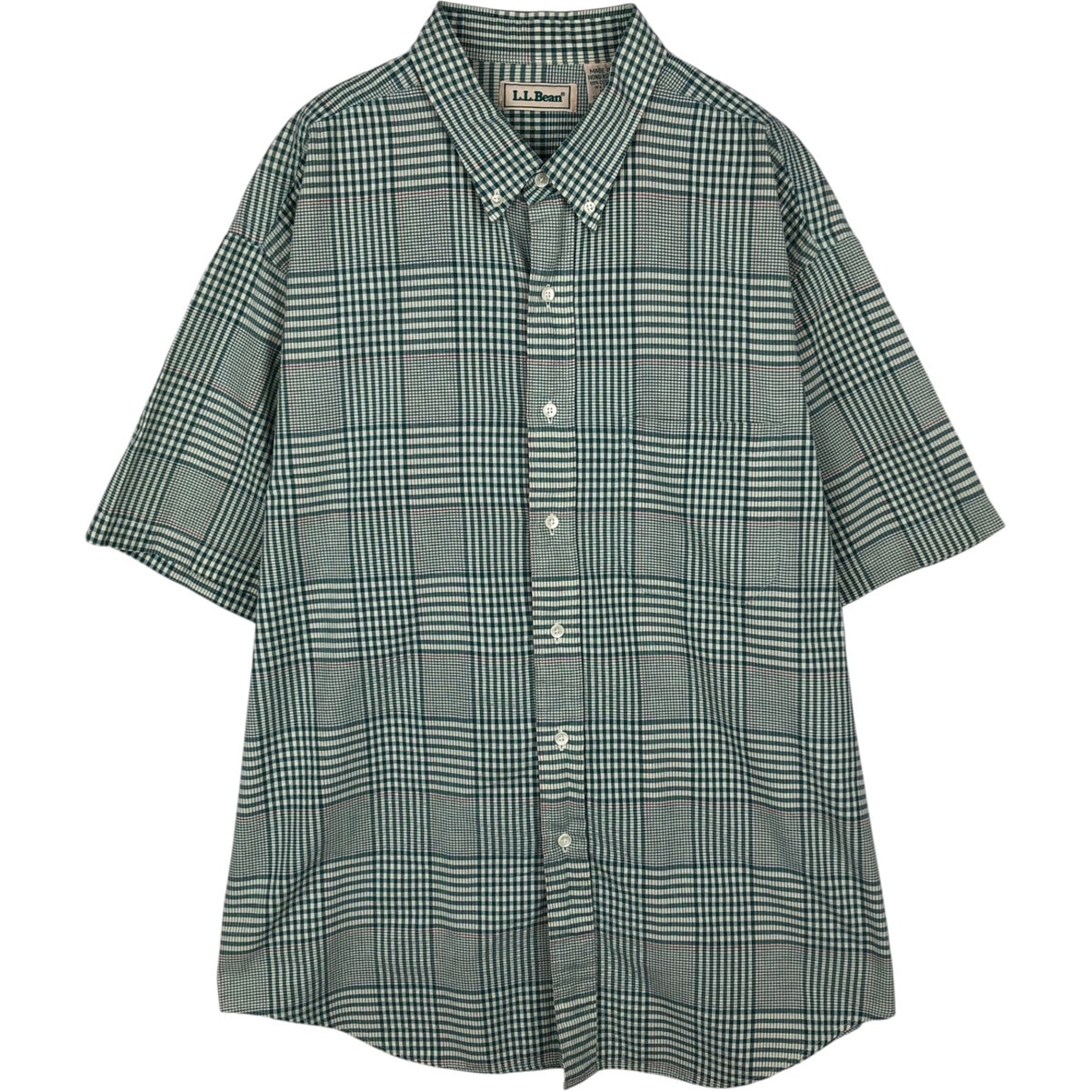 古着 70~80年代 エルエルビーン L.L.Bean シアサッカー 半袖 ボタンダウン チェックシャツ メンズXL相当 ヴィンテージ/eaa478049