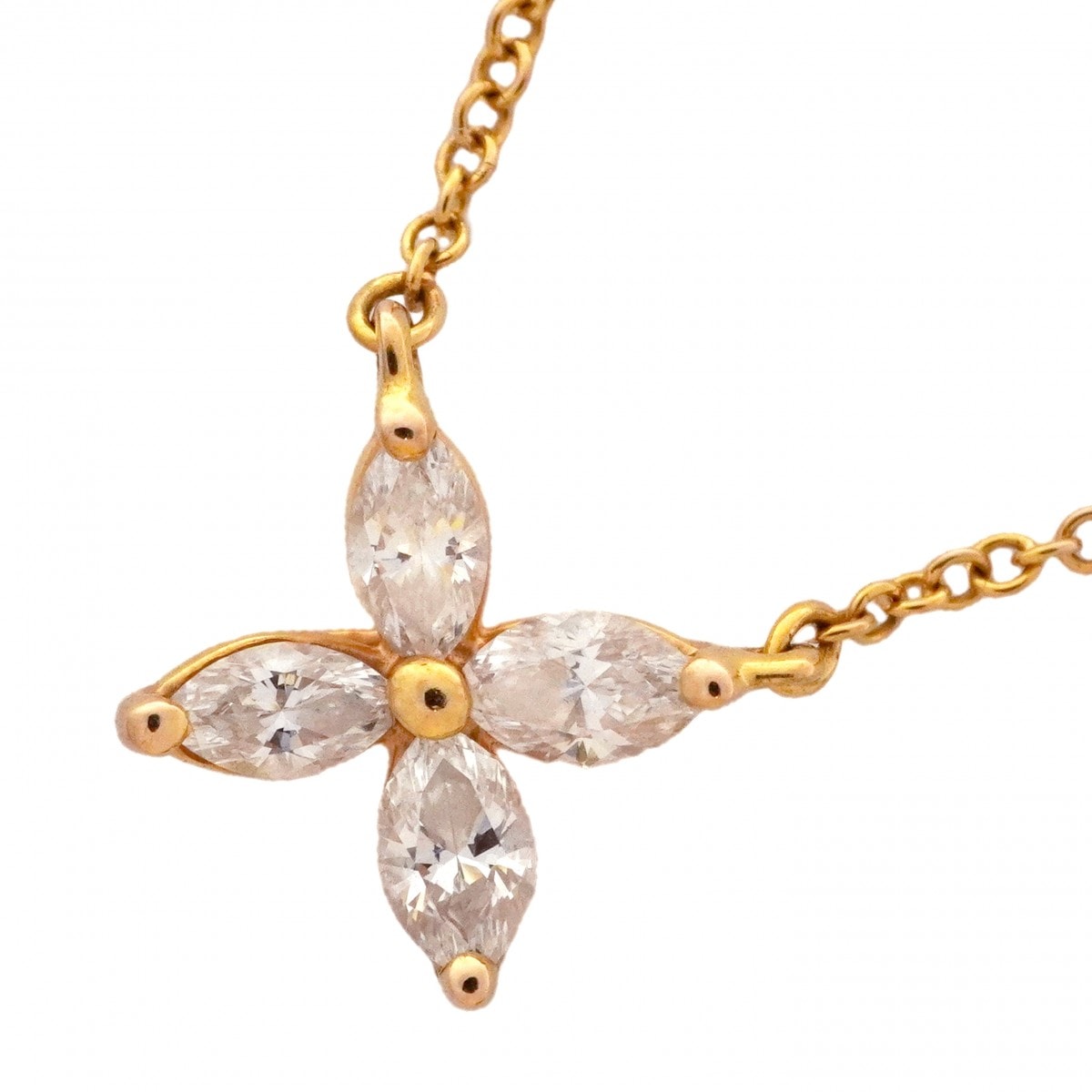 【6jbb0369】ティファニー ネックレス ビクトリア スモール K18PG ピンクゴールド ダイヤモンド【中古】レディース