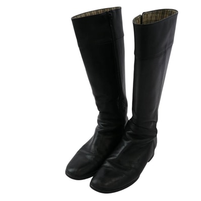 BURBERRY LONDON バーバリー ロンドン ブーツ 108 2598 レザー サイドジップ ロングブーツ 22cm【中古】