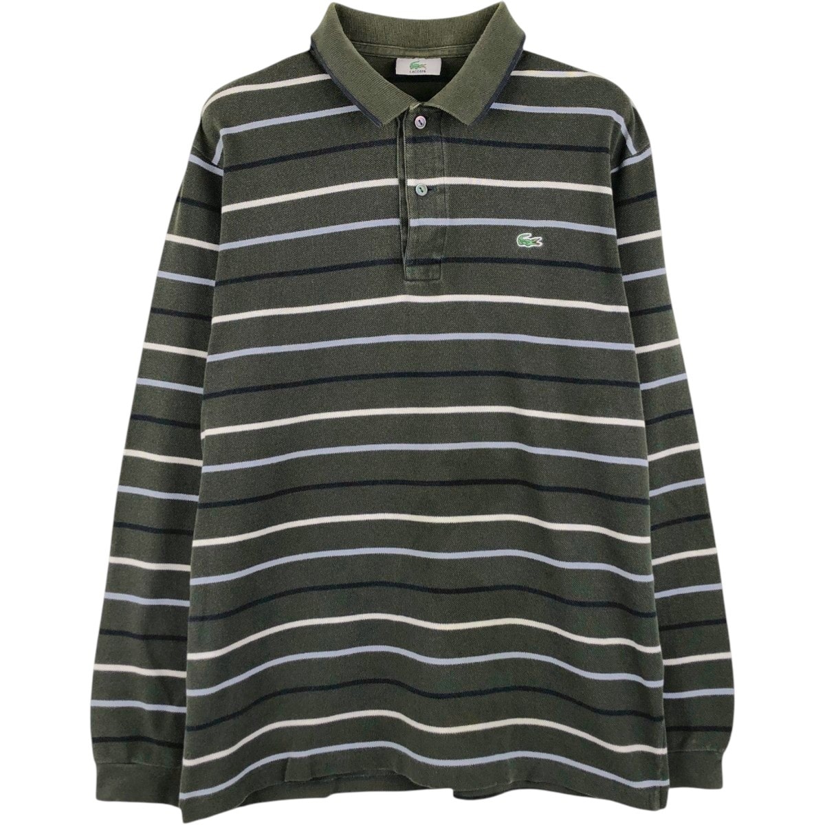 古着 ラコステ LACOSTE 長袖 ボーダー ポロシャツ 4 メンズM相当/eaa667114