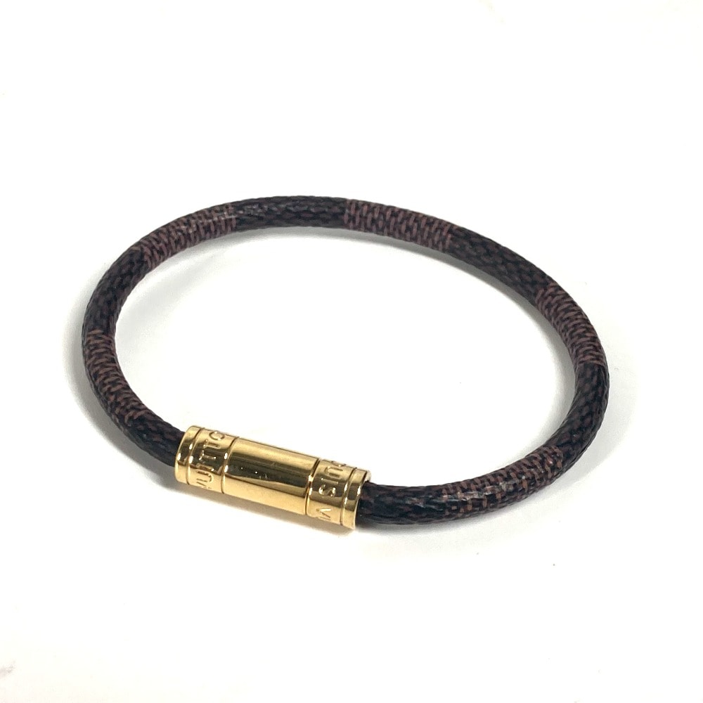 ルイヴィトン LOUIS VUITTON ブラスレ・キープ イット M6139F ダミエ バングル アクセサリー ブレスレット ダミエキャンバス エベヌ ブラウン 美品