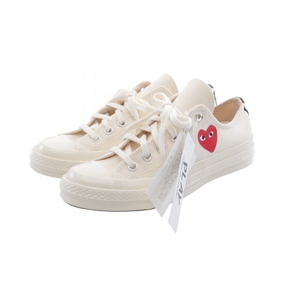 プレイコムデギャルソン PLAY COMME des GARCONS PLAY COMME des GARCONS × CONVERSE スニーカー 靴 キャンバス メンズ ホワイト系 / ブラック系 AZ-K128-001-211 【中古】