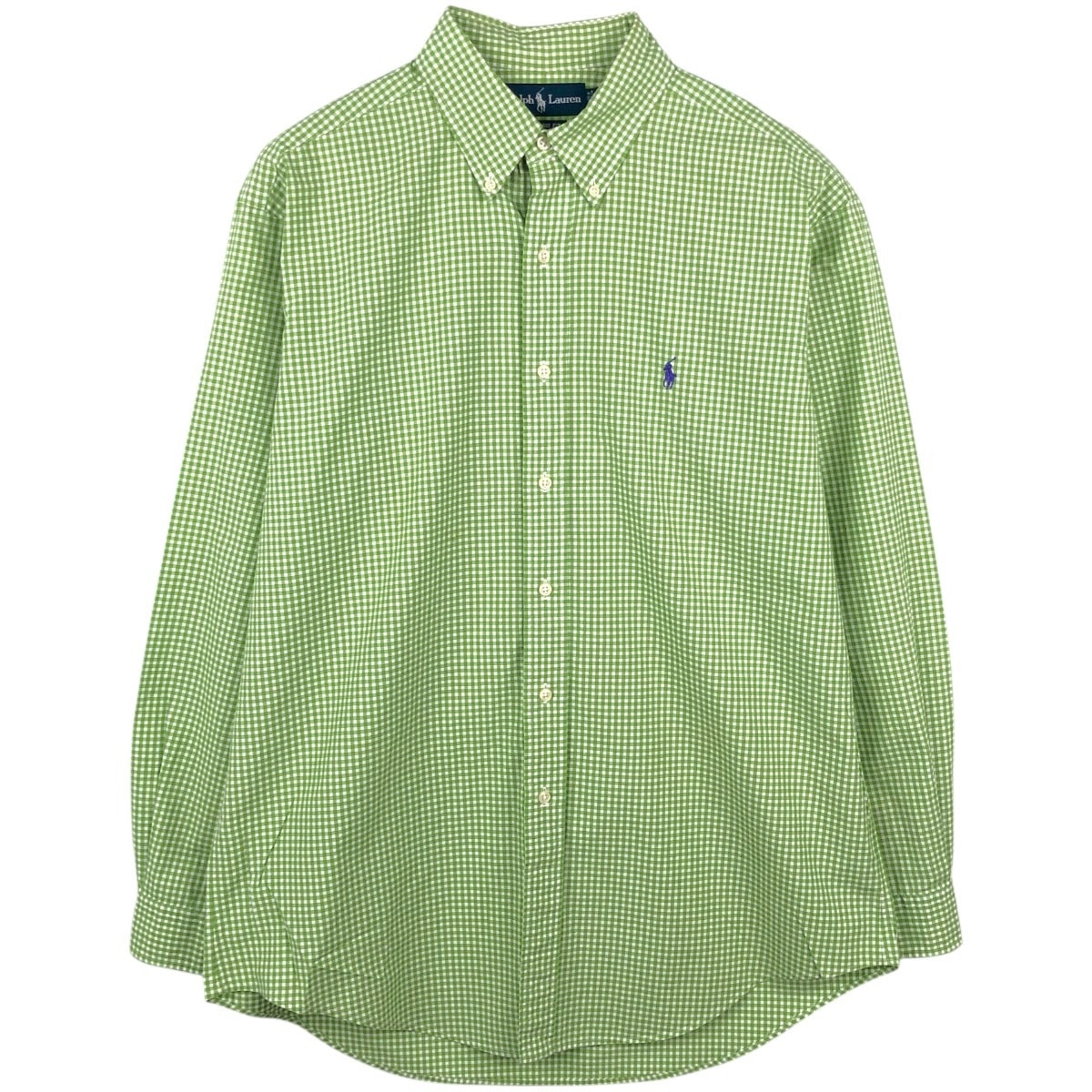 古着 ラルフローレン Ralph Lauren CLASSIC FIT クラシックフィット ギンガムチェック 長袖 ボタンダウンチェックシャツ メンズL相当/eaa662044