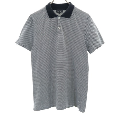 A.P.C. アーペーセー オールド ボーダー 半袖 ポロシャツ XS 白×黒