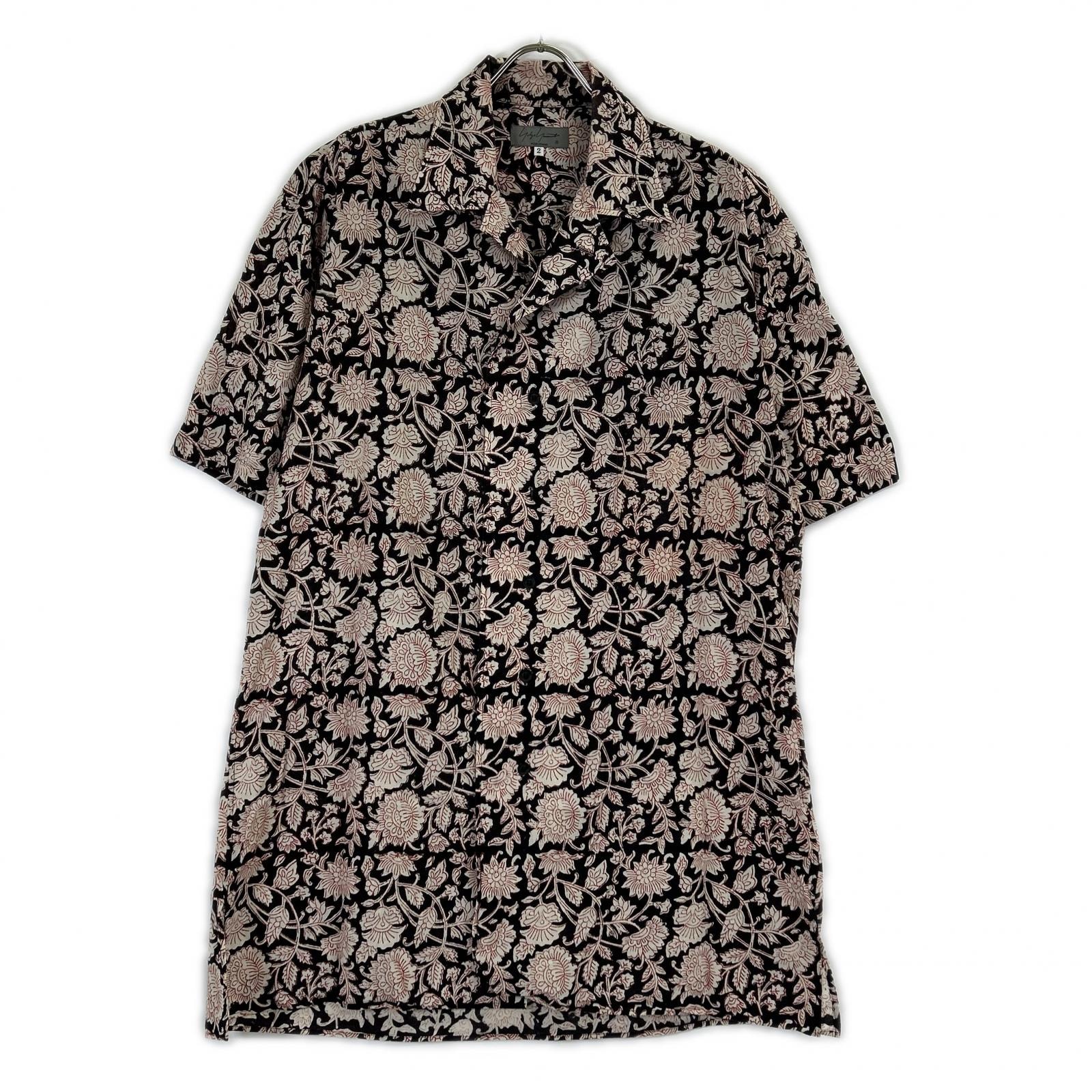 ヨウジヤマモトプールオム HG-B67-020 22SS INDIA BLOCK PRINT OPEN COLLER SHIRT 2