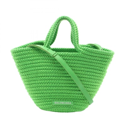 バレンシアガ BALENCIAGA IBIZA イビザ スモール バスケット ネオンカラー 2WAY ハンドバッグ バッグ ナイロン レザー レディース グリーン系 695612 【中古】