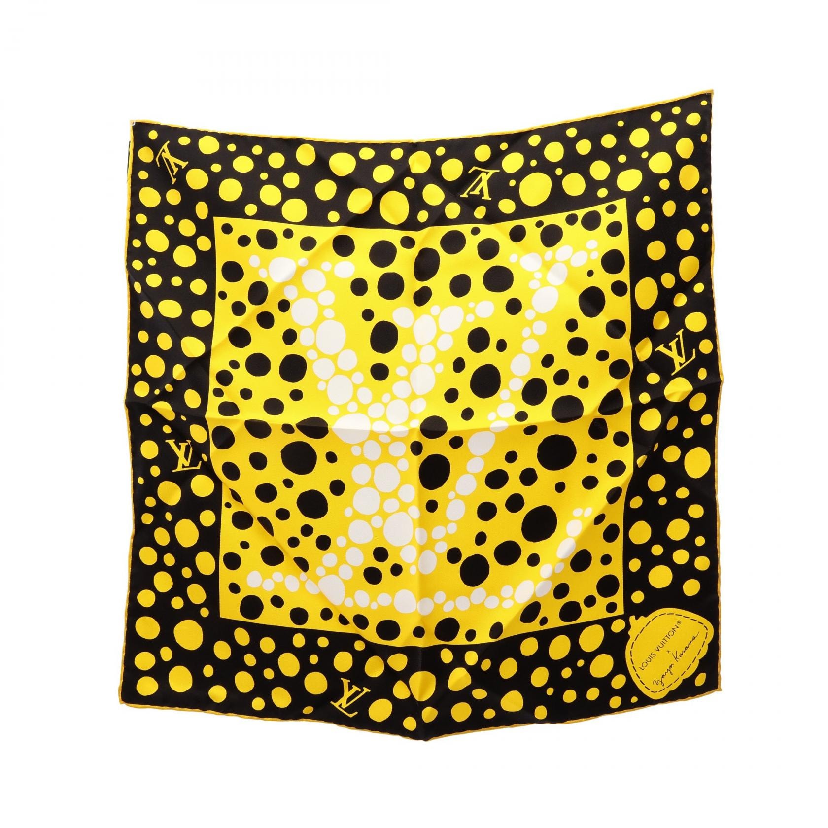 ルイ・ヴィトン LOUIS VUITTON LV × YK カレ45 インフィニティドット 草間彌生 スカーフ 衣料品 シルク レディース イエロー系 / ブラック系 / ホワイト系 M78320 【中古】