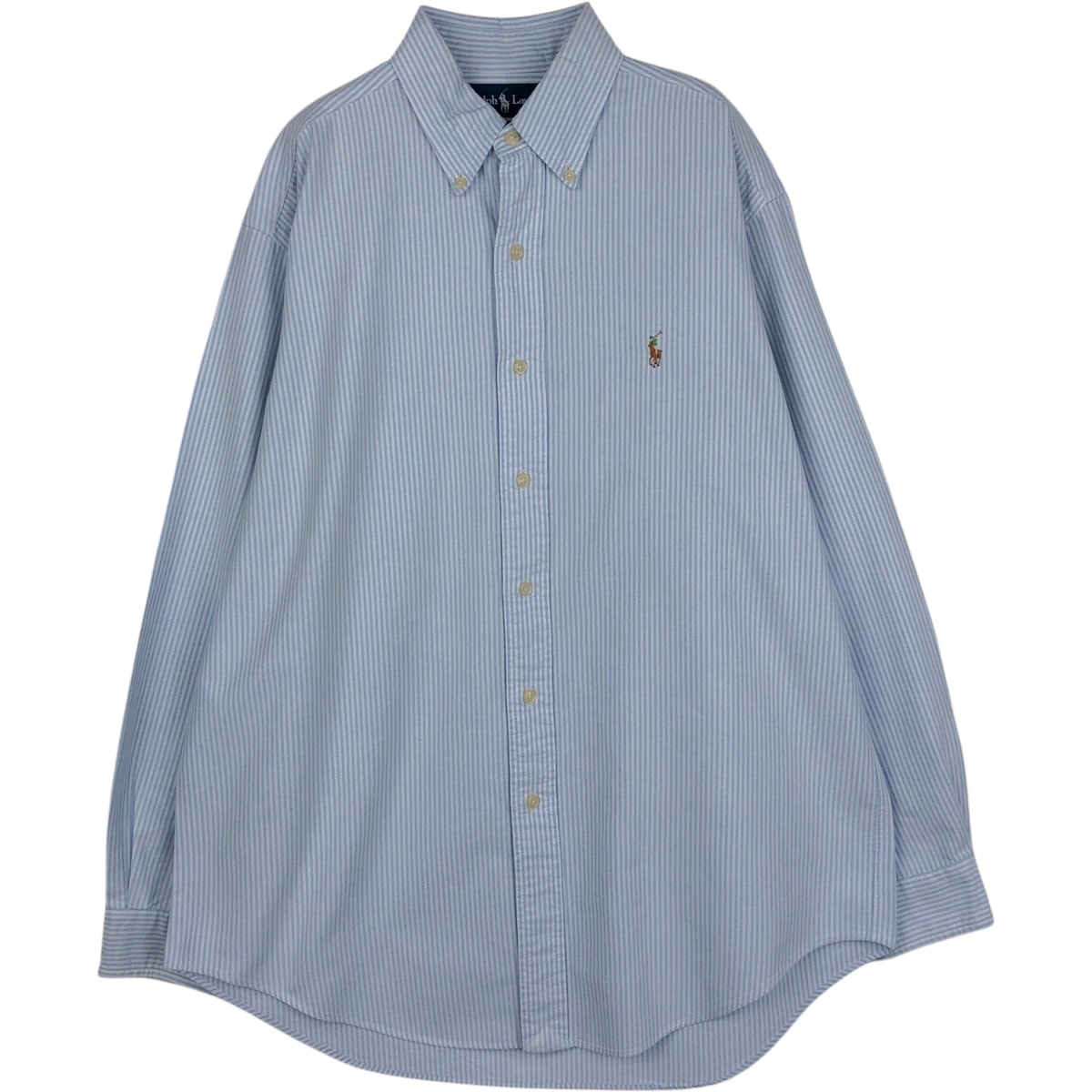 古着 ラルフローレン Ralph Lauren CLASSIC FIT クラシックフィット 長袖 ボタンダウンストライプシャツ メンズM相当/eaa650125