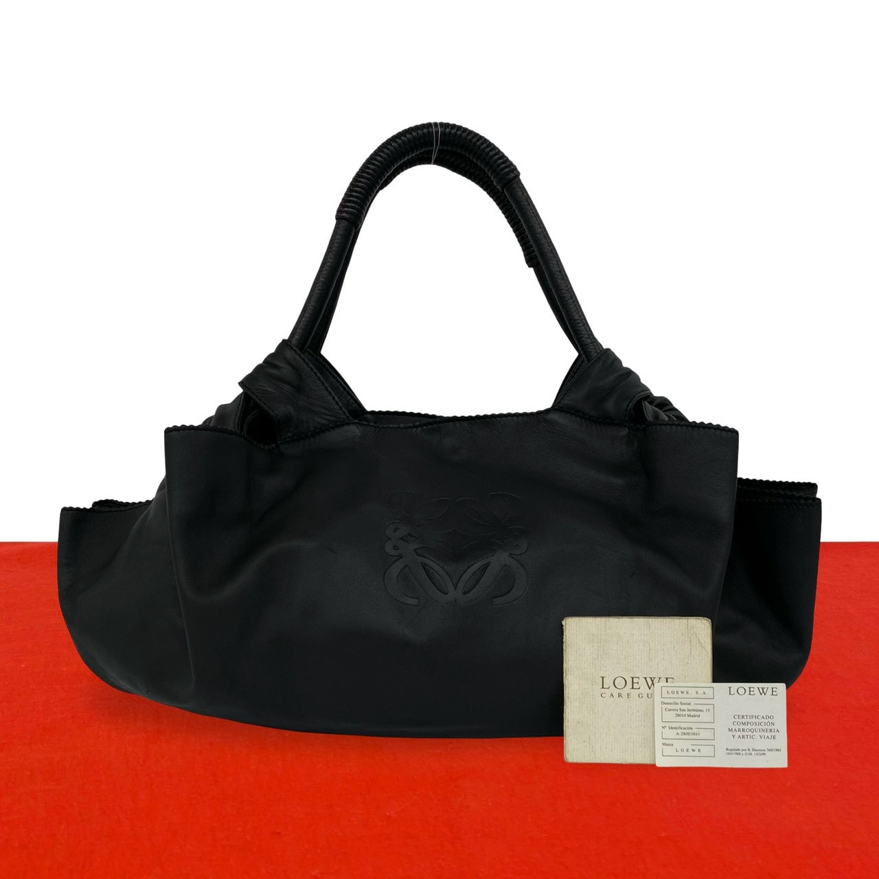 LOEWE ロエベ ナッパアイレ アナグラム レザー トートバッグ ブラック
34830