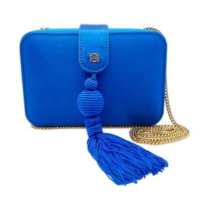 LOEWE ロエベ ヴィンテージ チェーン ショルダーバッグ
クラッチバッグ サテン ブルー レディース
【中古】