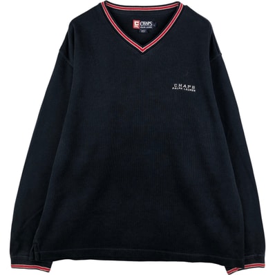 古着 ラルフローレン Ralph Lauren CHAPS チャップス Vネック コットンニットセーター メンズL相当/eaa432215