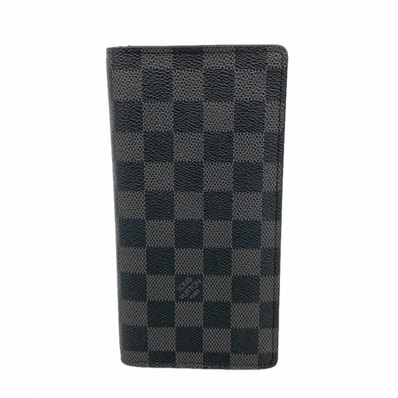 【6gc2495】ルイヴィトン 長財布 ダミエ・グラフィット ポルトフォイユブラザ N62665 ブラック グレー【中古】メンズ